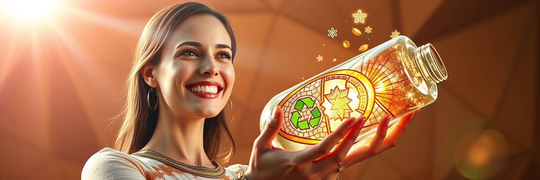 Eine kraftvolle Superheldin in dynamischer Pose strahlt Fischer-Ästhetik aus, während sie in einem eleganten Raum ein leuchtendes Lasso schwingt. Ihr Kostüm ist mit einer Tiara geschmückt. Im Hintergrund zeigen sich große Fenster, die eine Berglandschaft einrahmen, die durch lebendige Lichteffekte noch verstärkt wird.
